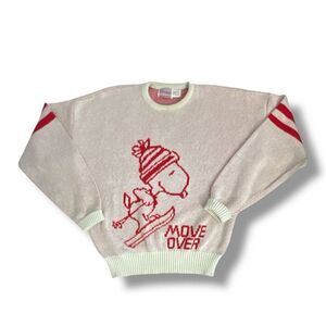 Vintage Snoopy Skiing Cliff Engle Sweaters Size Extra Large